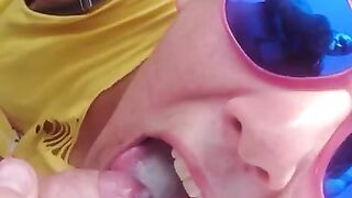 Outdoor Mountain Peak Blowjob with Cum in Mouth