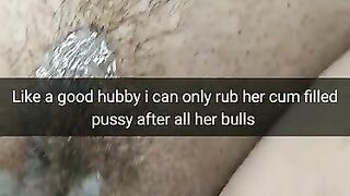 Good hubby can only rub cumfilled pussy his wife after cheat