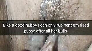 Good hubby can only rub cumfilled pussy his wife after cheat