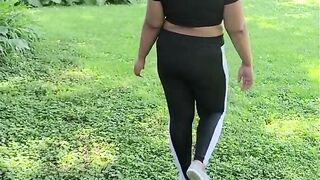 Big Booty Asian in see through Leggings