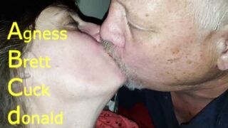 Wife blows friend and Cum kisses cuck