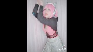 Pink Hair Egirl Streamer Gamer Hot Asian Girl Dance Mmd Cosplay