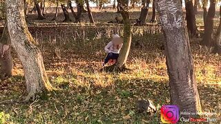 Stepsister Caught me Filming her while she's Pissing in the Woods -girl Peeing in Woods while Hiking