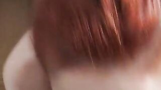 Redhead hooker sucking dick for creampie in her pussy