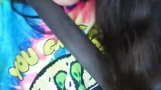 Public Masturbation Car Play! Hairy Hippie Slut Gym Pants Tie Dye Flashes PinkMoonLust on ONLYFANS!