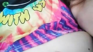 Public Masturbation Car Play! Hairy Hippie Slut Gym Pants Tie Dye Flashes PinkMoonLust on ONLYFANS!