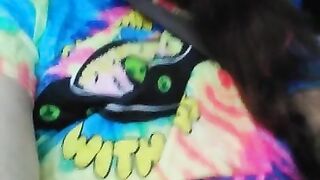 Public Masturbation Car Play! Hairy Hippie Slut Gym Pants Tie Dye Flashes PinkMoonLust on ONLYFANS!