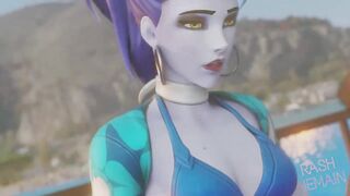 Overwatch - Widowmaker Threesome Anal Creampie Squirt 3d Hentai - by RashNemain