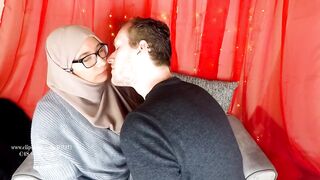 Shy Lactating Arab MILF Breastfeeds new Husband. Hijab Big Tits