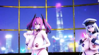 MMD R18 Enterprise and USS Bremerton Suspicious Dark Demon Sex Ver2 Azulene 3D Hentai