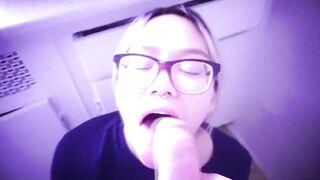 An Asian House Fuck Toy, Loves to Lick the Cum off her Glasses! a True Cum Slut Serves her Master