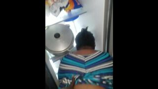 Ebony BBW GF Gets Fucked in the Fridge