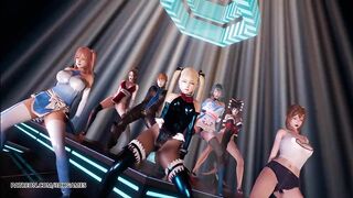 MMD PSY - GENTLEMAN Strip Dance DOA Marie Rose Mai Shiranui Nyotengu Kasumi Honoka Misaki