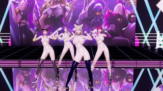 [MMD] GirlsDay - something StripVers. Ahri Akali Evelynn Kaisa 3D Uncensored Nude Dance