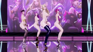 [MMD] GirlsDay - something StripVers. Ahri Akali Evelynn Kaisa 3D Uncensored Nude Dance