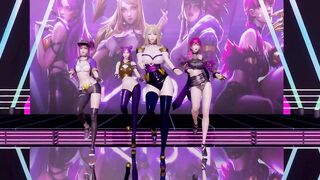 [MMD] GirlsDay - something StripVers. Ahri Akali Evelynn Kaisa 3D Uncensored Nude Dance