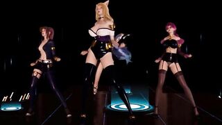 [MMD] K/DA - PopStars Ahri Akali Evelynn Kaisa the best Uncensored 3D Streaptease