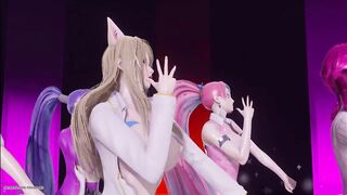 [MMD] CHUNG HA - Snapping Strip Vers. Ahri Akali Kaisa Evelynn Seraphine KDA 3D Erotic Dance