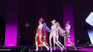 [MMD] CHUNG HA - Snapping Strip Vers. Ahri Akali Kaisa Evelynn Seraphine KDA 3D Erotic Dance