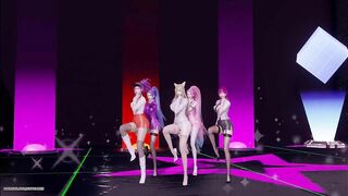 [MMD] CHUNG HA - Snapping Strip Vers. Ahri Akali Kaisa Evelynn Seraphine KDA 3D Erotic Dance