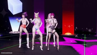 [MMD] CHUNG HA - Snapping Strip Vers. Ahri Akali Kaisa Evelynn Seraphine KDA 3D Erotic Dance