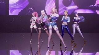 [MMD] K/DA - the Baddest 5 Girls Strip Ver. Ahri Akali Evelynn Kaisa Seraphine 3D Erotic Dance