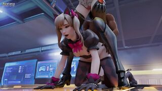 D.Va x Mercy x Pharah - Overwatch Threesome