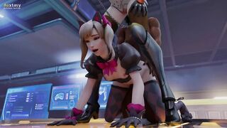 D.Va x Mercy x Pharah - Overwatch Threesome