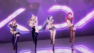 R18 MMD Stellar - Marionette Strip Dance Ahri Akali Evelynn Kaisa 3D Erotic Dance