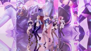 [MMD] Everglow - Dun Dun Strip Vers. Ahri Akali Evelynn Kaisa Seraphine 3D Erotic Dance