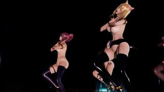 [MMD] K/DA - PopStars Ahri Akali Evelynn Kaisa the best Uncensored 3D Nude Dance