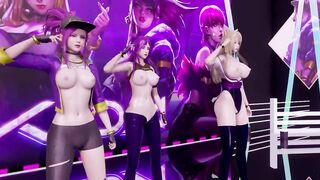 MMD LAYSHA - Chocolate Cream Strip Vers. Ahri Akali Kaisa Evelynn KDA 3D Erotic Dance 4K UHD 60FPS