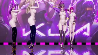 MMD LAYSHA - Chocolate Cream Strip Vers. Ahri Akali Kaisa Evelynn KDA 3D Erotic Dance 4K UHD 60FPS