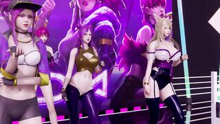 MMD LAYSHA - Chocolate Cream Strip Vers. Ahri Akali Kaisa Evelynn KDA 3D Erotic Dance 4K UHD 60FPS