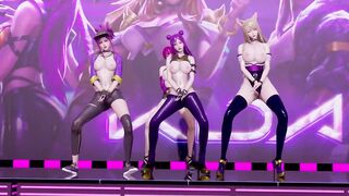 MMD LAYSHA - Chocolate Cream Strip Vers. Ahri Akali Kaisa Evelynn KDA 3D Erotic Dance 4K UHD 60FPS