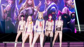 MMD hello Venus -wiggle Wiggle Naked Dance Ahri Akali Kaisa Evelynn Seraphine