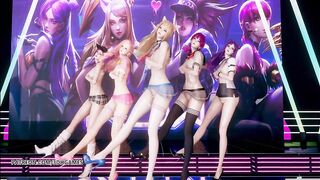 MMD hello Venus -wiggle Wiggle Naked Dance Ahri Akali Kaisa Evelynn Seraphine