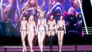 MMD hello Venus -wiggle Wiggle Naked Dance Ahri Akali Kaisa Evelynn Seraphine