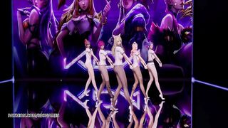 [MMD] SOMI - what you Waiting for Strip Dance Ahri Akali Kaisa Evelynn Seraphine KDA 3D Erotic Dance