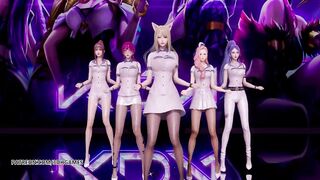 [MMD] SOMI - what you Waiting for Strip Dance Ahri Akali Kaisa Evelynn Seraphine KDA 3D Erotic Dance