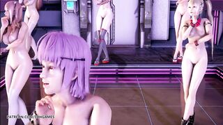 [MMD] PinkCat Naked Dance Nyotengu Ayane Kasumi Marie Rose Honoka Mai Shiranui DOA Erotic Dance