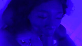 Ebony Throat Takes Tatted Korean Cock