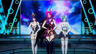 [MMD] BlackPink - Dont know what to do Strip Vers. Xayah Soraka Syndra 3D Erotic Dance