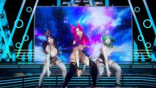 [MMD] BlackPink - Dont know what to do Strip Vers. Xayah Soraka Syndra 3D Erotic Dance