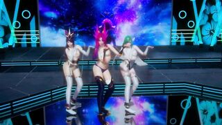 [MMD] BlackPink - Dont know what to do Strip Vers. Xayah Soraka Syndra 3D Erotic Dance