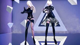 [MMD] Dreamcatcher - Odd Eye Striptease NierAutomata 2B 2A Strip Dance