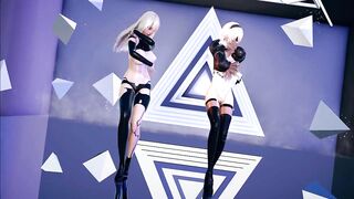 [MMD] Dreamcatcher - Odd Eye Striptease NierAutomata 2B 2A Strip Dance