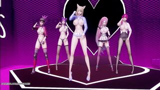 [MMD] TAHITI - Phone Number Strip Vers. Ahri Akali Kaisa Evelynn KDA 3D Erotic Dance