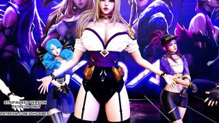 [MMD] GFRIEND - Glass Bead Ahri Akali Seraphine Kaisa Gwen Hot Kpop Dance 4K 60FPS