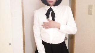 Japanese Crossdresser Masterbation at Entrance